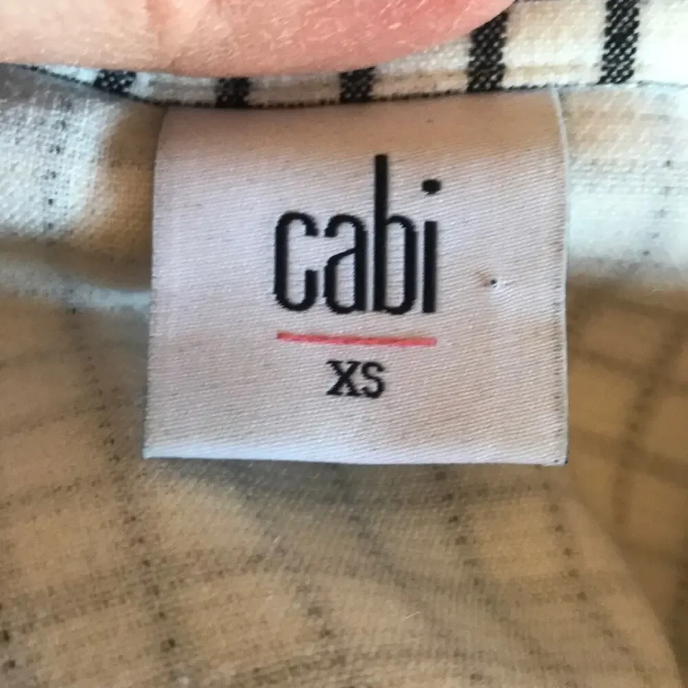CAbi Windowpane Jacket Unlined Asymmetrical Front Black White #3173 Women's XS